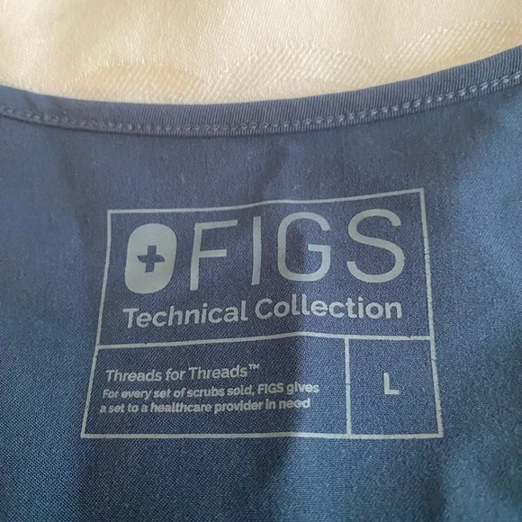 Figs Technical Collection Blue Scrub Top L - Picture 4 of 8